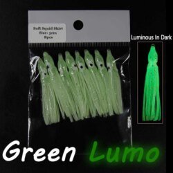 Green Lumo 5cm Octopus Luminous Skirts ( Pack of 8)