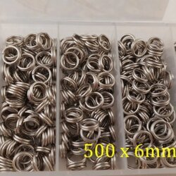 6mm Split Rings Value Pack of 500 - MeanFish