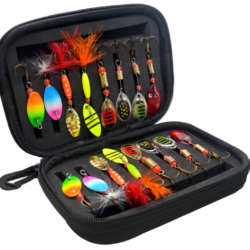 16pc Freshwater Feathered Lure Set  in EVA Carry Case