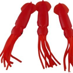 Red 12.5cm Lumo Coloured Fishing Octopus Skirts  (Pkt of 3)