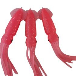 Pink 12.5cm Lumo Coloured Fishing Octopus Skirts  (Pkt of 3)