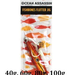 Ocean Assassin Fishbones Flutter Jig - Orange